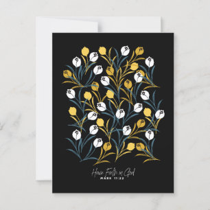 Carte Postale Élégant motif floral de Tulipe