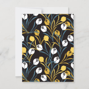 Carte Postale Élégant motif floral de Tulipe