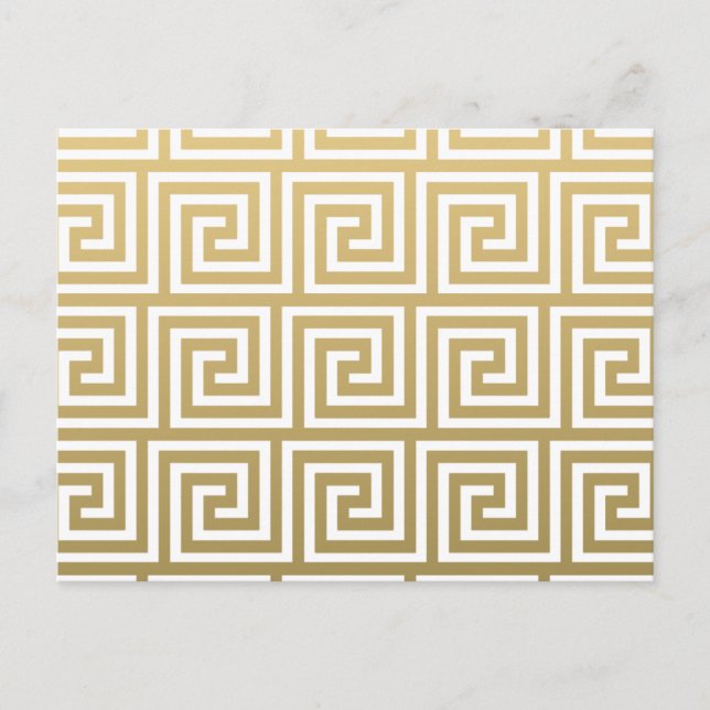 Carte Postale Élégant Motif Gold et White (Devant)