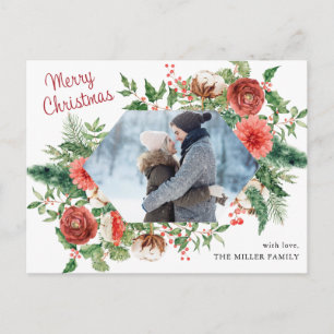 Carte Postale Élégant Noël Photo Holiday