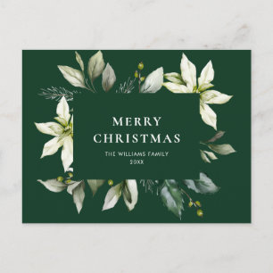 Carte Postale Élégant Noël Poinsettia Gênes de Noël