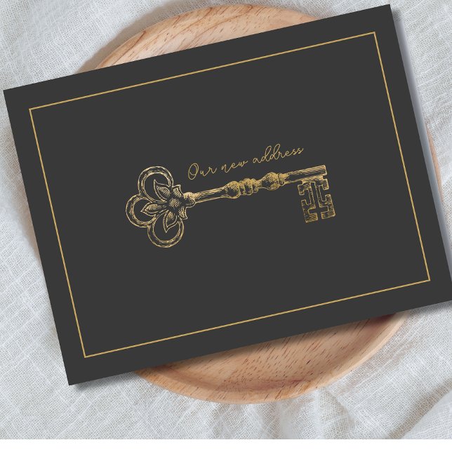 Carte Postale Élégant Notre Nouvelle Adresse Vintage Key Faire-p (Créateur téléchargé)