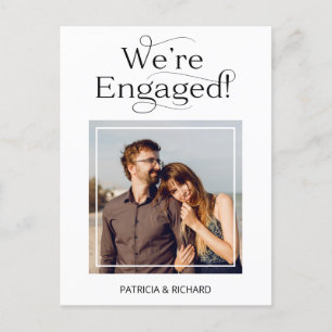 Carte Postale Élégant Nous sommes engagés Faire-part Fiançailles