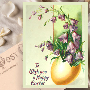 Carte Postale Elégant oeuf Vintage de Pâques et floral