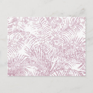 Carte Postale Élégant palmier à parties scintillant rose pâle