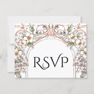Carte Postale Elégant Pastel Vintage Arc Floral Mariage RSVP