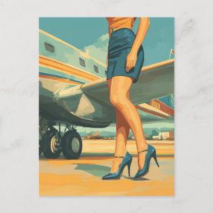 Carte Postale Élégant pilote du Jet