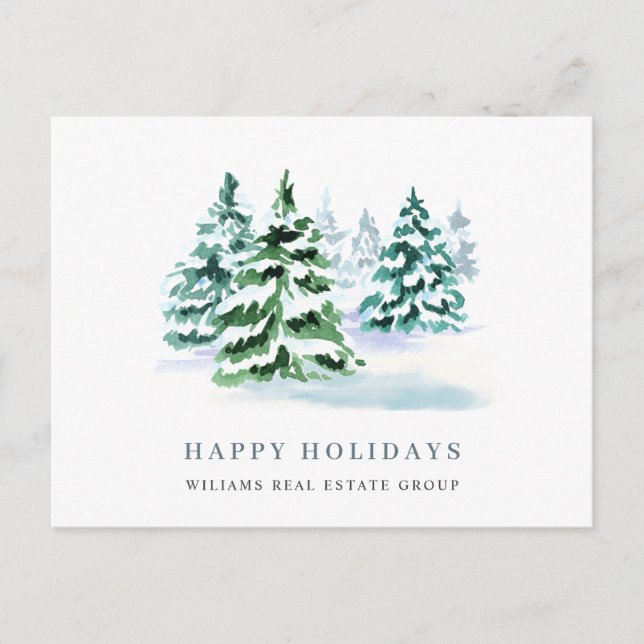 Carte Postale Elégant Pine Tree Noël Accueil d'entreprise (Devant)