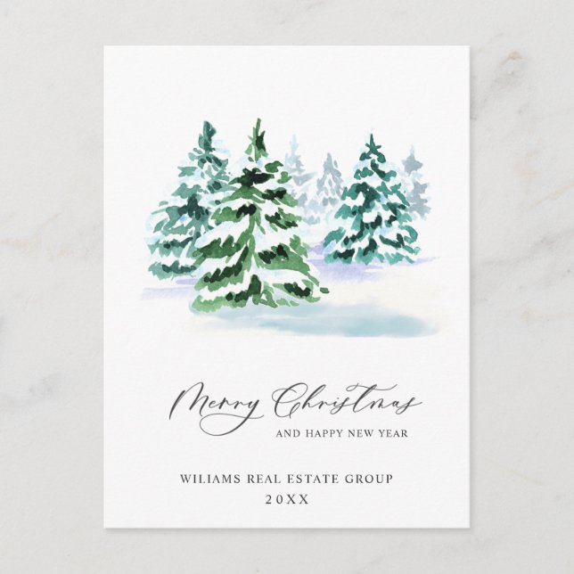 Carte Postale Élégant Pine Tree Noël Accueil d'entreprise Pos (Devant)