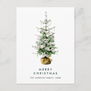 Carte Postale Elégant Pine Tree Noël Gênes de Noël Salutation