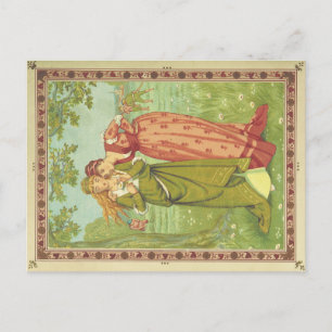 Carte Postale Élégant Romantique Vintage Saint-Valentin, Ère Vic