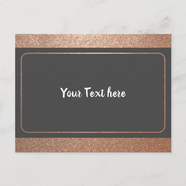 Carte Postale Elégant Rose Gold Frame Design Simple Plain (Devant)