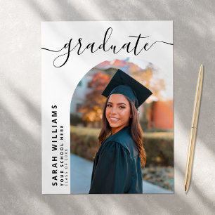 Carte Postale Élégant Script Moderne Faire-part de graduation