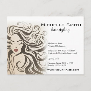 Carte Postale Élégant Sepia Chic Wavy Hairstyle extensions de ch