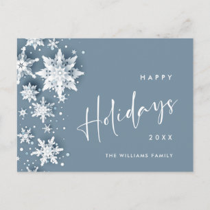 Carte Postale Élégant Snowflakes moderne Noël