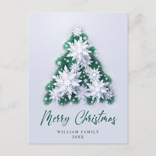 Carte Postale Élégant Snowflakes Noël Salutation vacances (Devant)