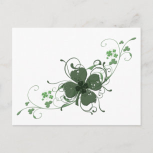 Carte Postale Elégant St. Patrick's Day Shamrock Design Art