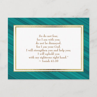 Carte Postale Elégant Turquoise or Christian Bible Verse Postcar