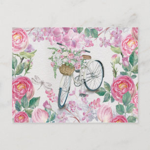 Carte Postale Élégant vélo et fleurs