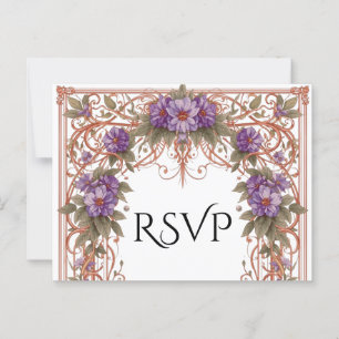 Carte Postale Elégant Vintage Nouveau Floral Arch Wedding RSVP