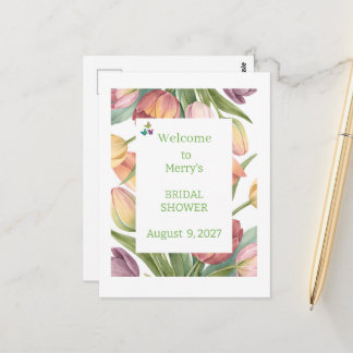 Carte Postale Elegant Watercolor Tulips 