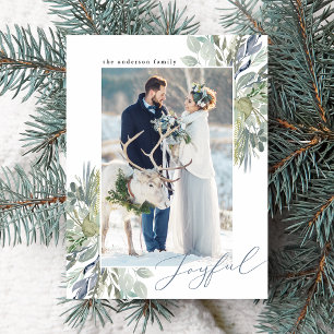 Carte Postale Elegant Winter Foliage Frame Holiday Photo