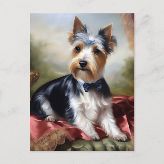 Carte Postale Elégant Yorkshire Terrier Beauté (Devant)