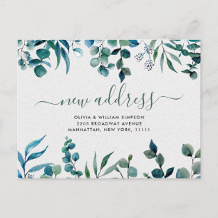 Carte Postale Elégante aquarelle Eucalyptus Moving Faire-part