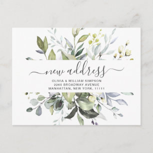 Carte Postale Elégante aquarelle Eucalyptus Moving Faire-part