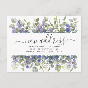 Carte Postale Elégante aquarelle Eucalyptus Moving Faire-part