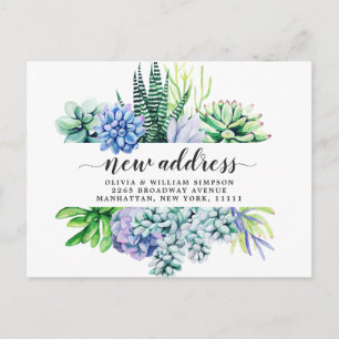 Carte Postale Elégante aquarelle Faire-part de déplacement succu