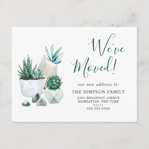 Carte Postale Elégante aquarelle Faire-part de déplacement succu