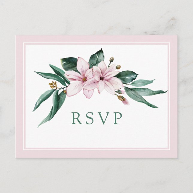 Carte Postale Elégante aquarelle Floral Mariage choix de repas R (Devant)