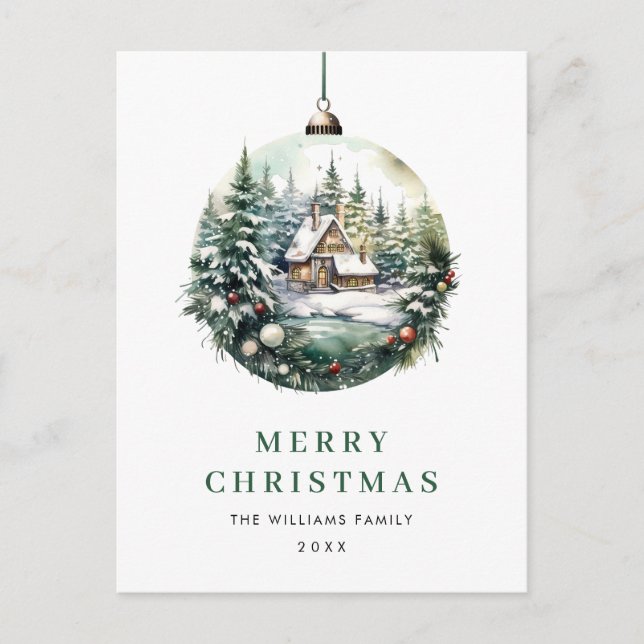 Carte Postale Elégante aquarelle Noël (Devant)