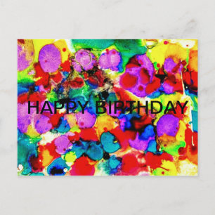 Carte Postale Elégante aquarelle peinture Joyeux anniversaire