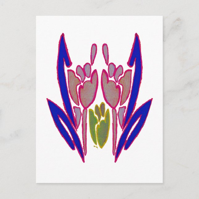 Carte Postale Elégante aquarelle Rose Imprimer (Devant)