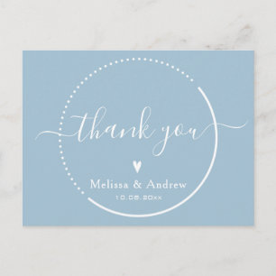 Carte Postale Élégante calligraphie - Dusty Blue Mariage Merci