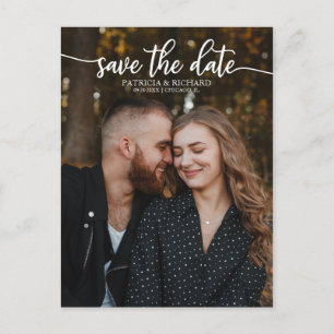 Carte Postale Élégante Calligraphie Mariage Enregistrer La Date
