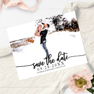 Carte Postale Élégante calligraphie mariage photo save the date
