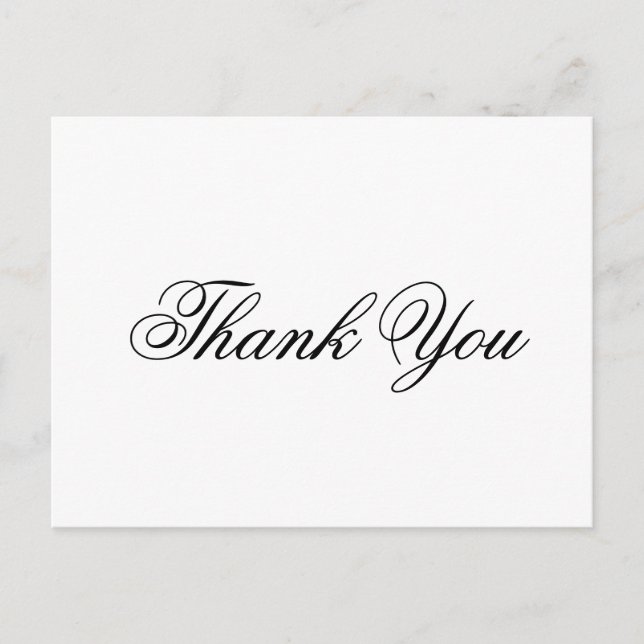 Carte Postale Élégante calligraphie Merci Mariage officiel (Devant)