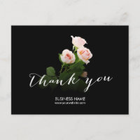 Élégante calligraphie Rose Merci d'affaires