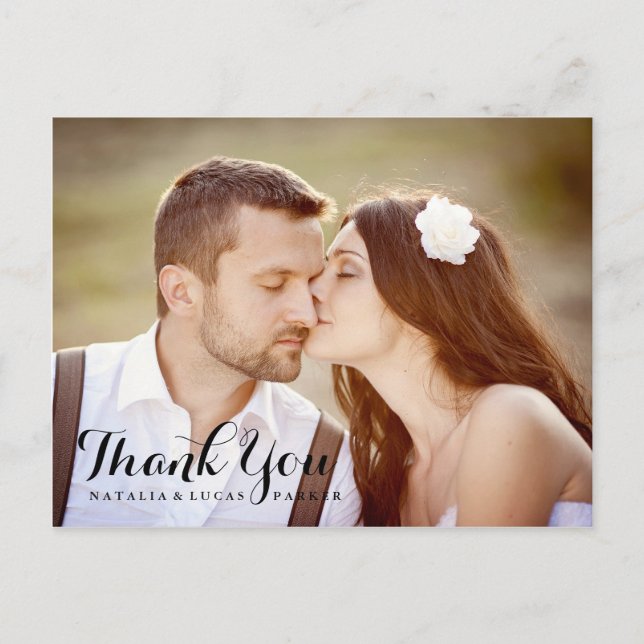 Carte postale élégante du Merci Mariage scénarisé (Devant)