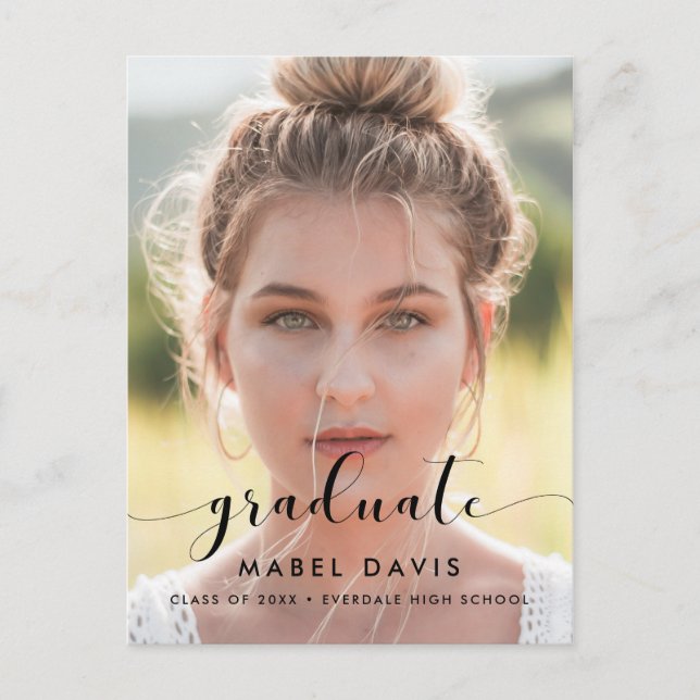 Carte Postale Elégante et chic photo de graduation (Devant)
