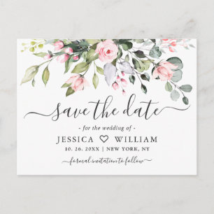 Carte Postale Élégante Eucalyptus Mariage Enregistrer la Date