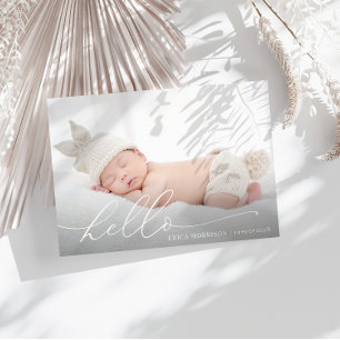 carte postale élégante faire-part de naissance de 