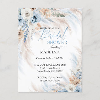 Carte Postale Elégante Fête des mariées florale Boho