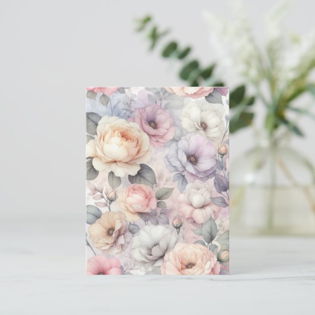 Carte Postale Élégante floraison Rose (Debout devant)