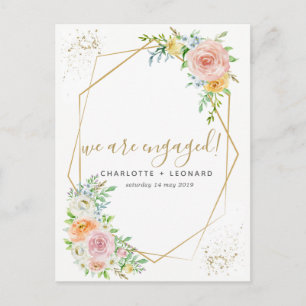 Carte postale élégante florale et d'or de