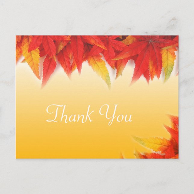 Carte Postale Elégante, jolie mariage de automne faveur merci (Devant)