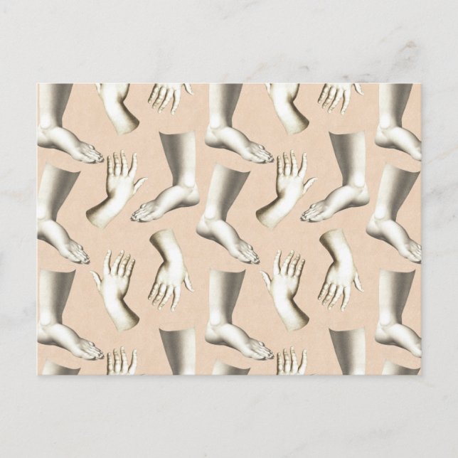 Carte Postale Elégante main d'épingle antique pieds unique (Devant)
